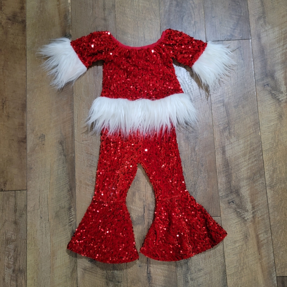 Mia Belle Girls Sequin Bell Bottom Set